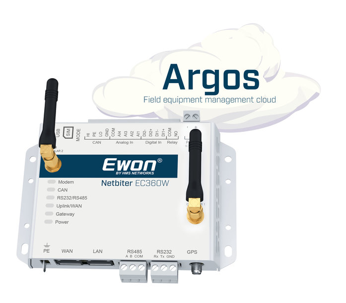 Ewon Netbiter EC360W : interface cloud Argos repensée et nouvelle application mobile